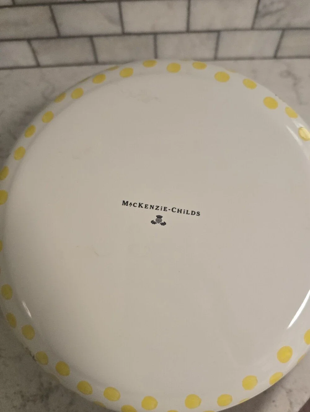 MacKenzie-Childs Buttercup Enamal Cookware 3 Quart Covered Skillet And Lid Pot